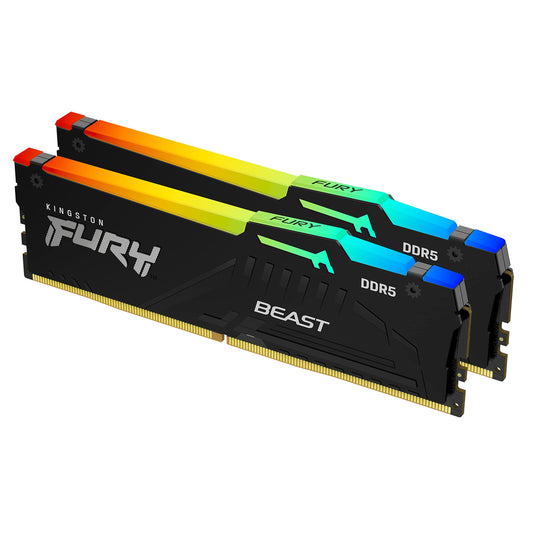 Kit Kingston FURY Beast RGB 32 Go (2 x 16 Go) DDR5 5 200 MT/s CL36 DIMM