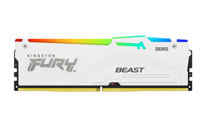 Kit Kingston FURY Beast 32 Go DDR5 5 200 MT/s RGB DIMM (blanc, CL40, XMP)