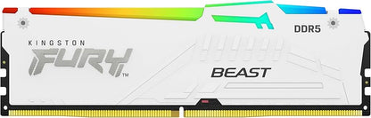 Kingston 32 Go DDR5 5600 MT/s DIMM CL36 FURY BEAST Blanc RVB EXPO