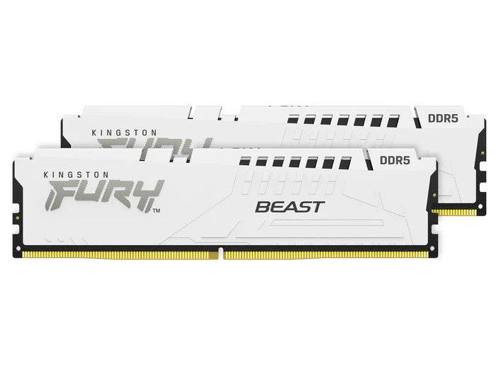 The Kingston 64GB DDR5 5600MT/s Fury Beast White XMP Kit delivers cutting-edge performance for high-end computing needs. Designed as a kit of two DIMM modules, it achieves a total of 64GB memory capacity with CL40 latency. With support for XMP and a sleek white design, this RAM kit is ideal for enthusiasts and professionals seeking power and style.