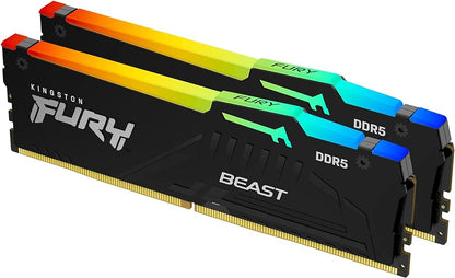 Kit Kingston 64 Go DDR5 6000 MT/s CL36 DIMM (2 x 32 Go) FURY Beast RGB EXPO