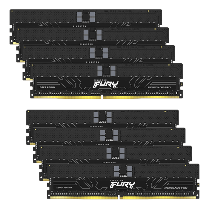 Kit Kingston 128 Go DDR5 6 000 MT/s ECC CL32 DIMM (8 x 16 Go) FURY Renegade Pro