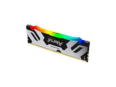 High-performance Kingston 32GB DDR5 memory with 6400MT/s speed and CL32 latency, designed for demanding applications. This FURY Renegade RGB XMP module offers advanced thermal performance and aesthetic RGB lighting, ideal for gaming and content creation. Includes TAA compliance for government procurement needs.