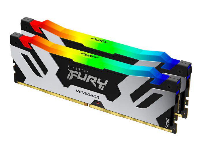 The Kingston 32GB DDR5 6400MT/s CL32 Renegade RGB XMP is a high-performance dual-channel memory kit designed for demanding computing tasks. With its aggressive speeds and low CAS latency of CL32, this kit enhances responsiveness in gaming, content creation, and high-load applications. RGB lighting and XMP support round off its enthusiast-grade appeal.