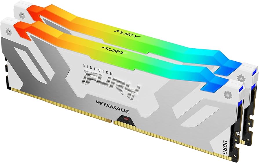 Kit Kingston 32 Go DDR5 6400 MT/s CL32 DIMM FURY Renegade Blanc XMP