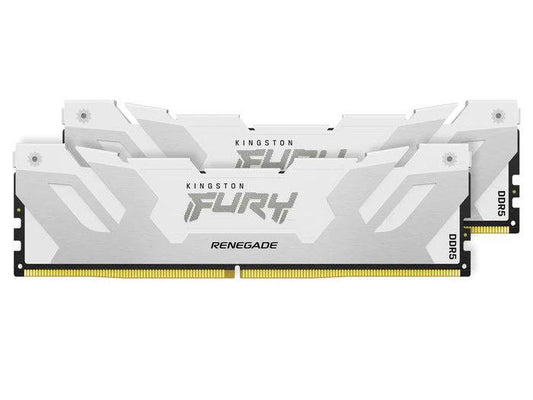 The Kingston 32GB DDR5 6400MT/s CL32 DIMM Kit delivers next-generation performance for high-end computing. Designed with gamers and PC enthusiasts in mind, this kit includes two 16GB modules with white heatspreaders under the FURY Renegade branding. Optimized for systems supporting Intel XMP, it balances speed with reliable low-latency performance.