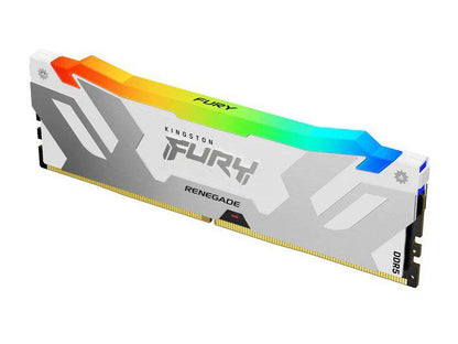 This 16GB Kingston Fury Renegade DDR5 RAM module delivers cutting-edge performance at speeds up to 7200MT/s, optimized for high-end gaming and professional computing tasks. Featuring a sleek white heat spreader with RGB lighting and XMP support, it combines aesthetics with powerful performance for enthusiast builds.