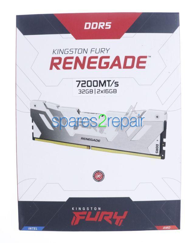 Kingston 32 Go (2 x 16 Go) DDR5 7 200 MT/s CL38 DIMM FURY Renegade Blanc XMP