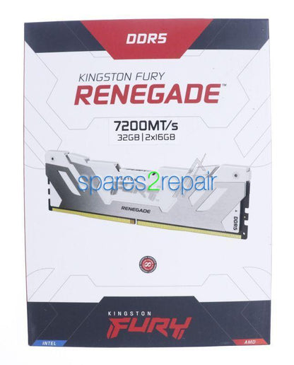 Kingston 32 Go (2 x 16 Go) DDR5 7 200 MT/s CL38 DIMM FURY Renegade Blanc XMP