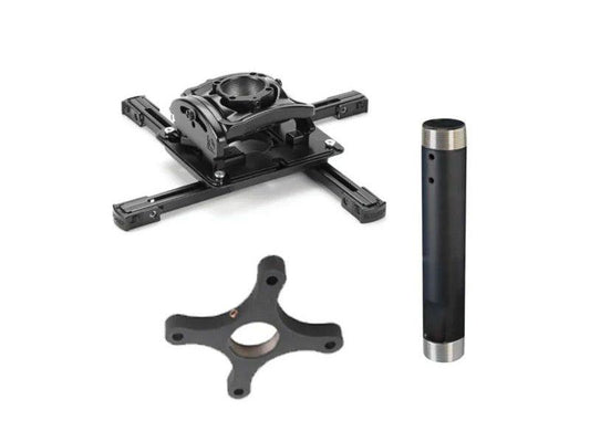 The CHIEF KITEF009012 is a comprehensive mounting kit that includes the RPMAU projector mount, CMS009012 adjustable extension column, and CMA101 ceiling plate. Designed and manufactured in the United States, this kit is TAA compliant and ideal for secure projector installations in commercial or government environments. With its all-in-one design, it streamlines setup while ensuring compliance and reliability.