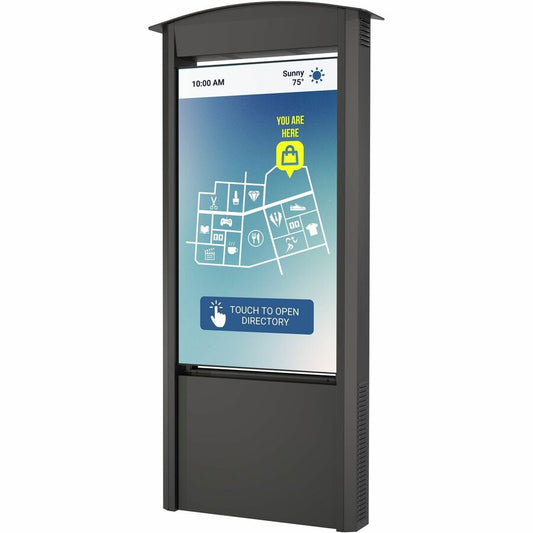 Kiosque Smart City extérieur simple face PEERLESS - Argent avec écran XHB