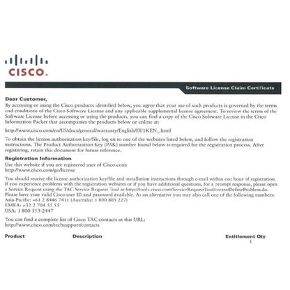 CISCO E-Delivery ASR1000 MACSEC 100G License, Spare