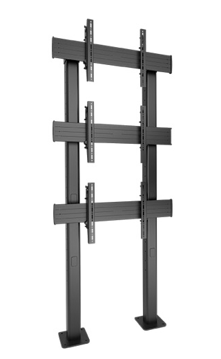 Support mural vidéo boulonné CHIEF FUSION 1x3, noir, hauteur 84,45"
