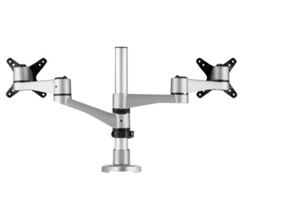 The ViewSonic Dual Monitor Mounting Arm offers comprehensive articulation for dual displays, allowing custom configurations such as landscape-landscape, portrait-portrait, or mixed orientation setups. Engineered for flexibility and durability, it supports monitors up to 24 inches and 22 pounds per arm with VESA compatibility, making it ideal for ergonomic workspaces and productivity-driven users.