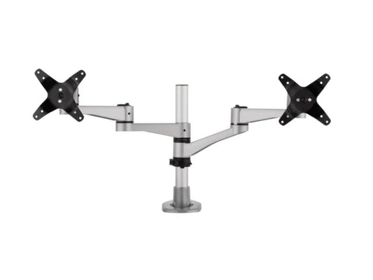 The ViewSonic Dual Monitor Mounting Arm offers comprehensive articulation for dual displays, allowing custom configurations such as landscape-landscape, portrait-portrait, or mixed orientation setups. Engineered for flexibility and durability, it supports monitors up to 24 inches and 22 pounds per arm with VESA compatibility, making it ideal for ergonomic workspaces and productivity-driven users.
