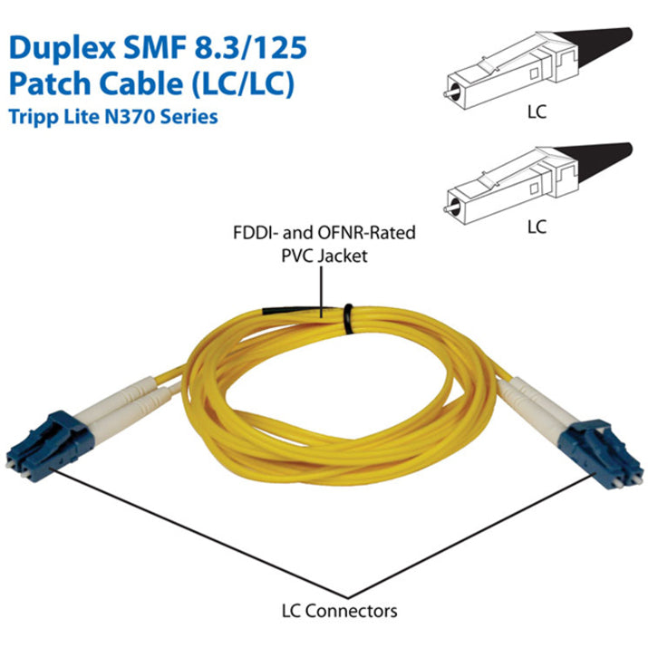 Belkin LC/LC Duplex Fiber Optic Cable, 2M, 8.3/125, TAA Compliant