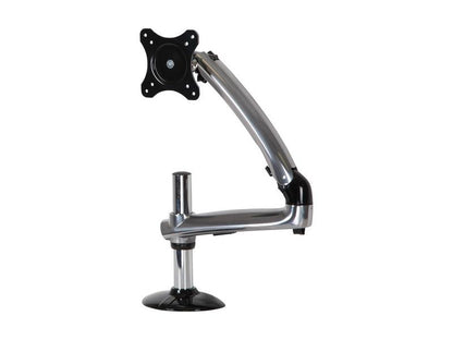 Grommet Base Desktop Monitor Arm Mount from PEERLESS supports up to 38-inch monitors and a maximum weight of 17.8lb (8.1kg). Its aluminum construction and full articulation deliver ergonomic flexibility with tilt, swivel, and rotation adjustments. Ideal for reducing strain and optimizing productivity.