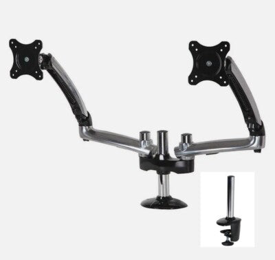 PEERLESS LCT620AD Dual Monitor Arm Mount, Silver, 10–30" Screens