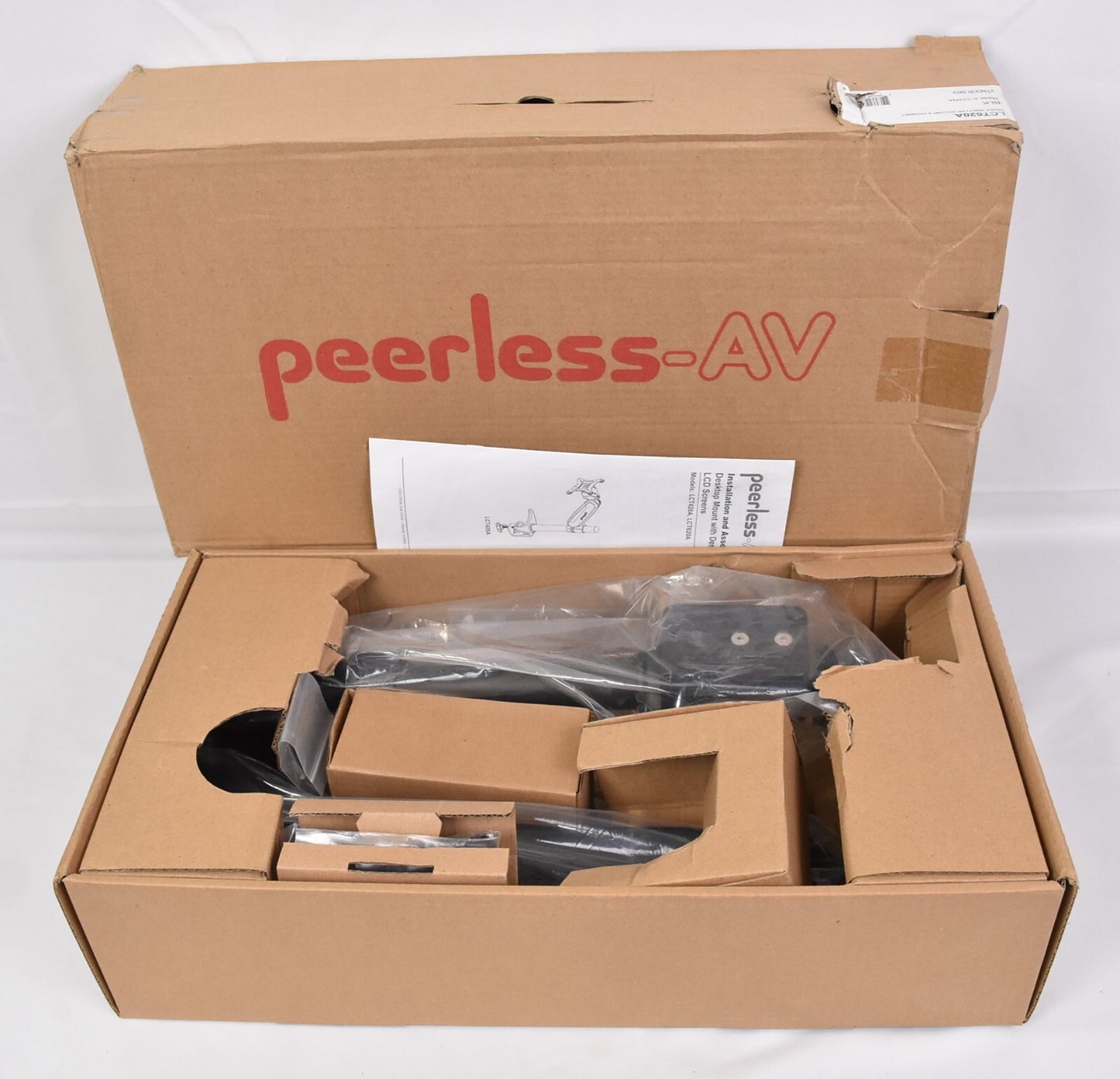 Support de bras pour écran simple Peerless LCT620A, base à pince argentée de 10 à 30 pouces