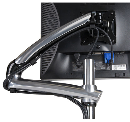 Support de bras pour écran simple Peerless LCT620A, base à pince argentée de 10 à 30 pouces
