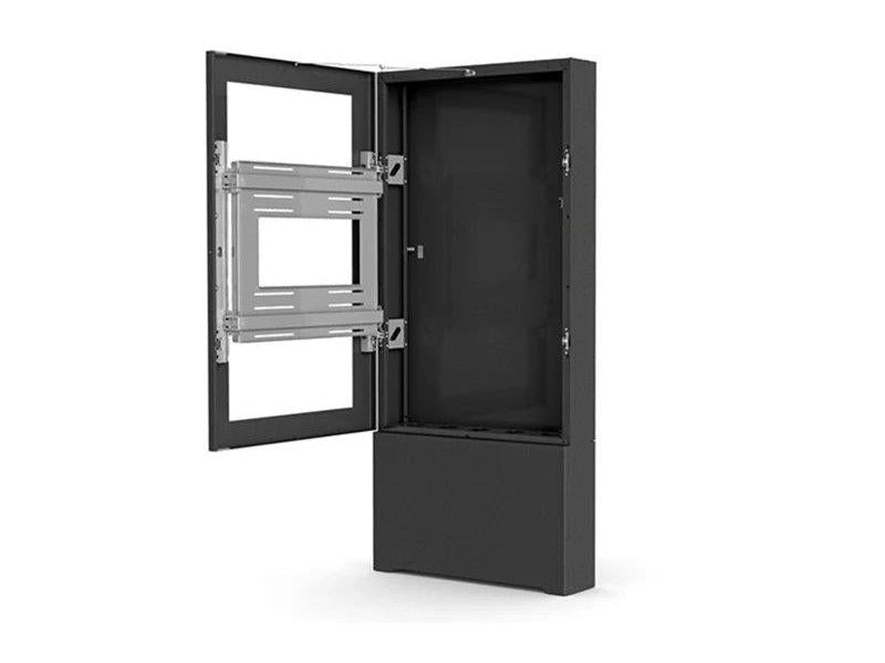 The CHIEF LF50UBP is a 50-inch portrait floor kiosk in a sleek black finish, designed for professional digital signage applications. Built in the USA and compliant with TAA standards, it ensures regulatory suitability for government and commercial projects. This kiosk is ideal for creating impactful visual displays in lobbies, retail environments, and corporate settings.