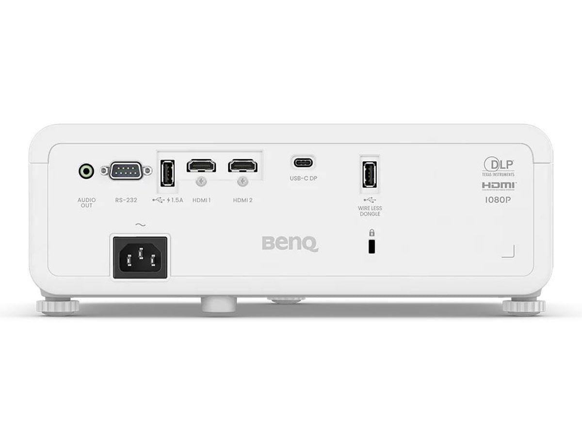 The BENQ LH650 is a 4000 ANSI lumen full HD laser projector designed for bright, professional environments. Featuring two HDMI 2.0b ports, USB Type-A connectivity, and a powerful image contrast ratio of 3,000,000:1, this projector delivers crisp and vivid visuals in a compact white chassis. With advanced keystone correction and versatile inputs, it offers flexible installation and high-performance output for business, education, and signage applications.
