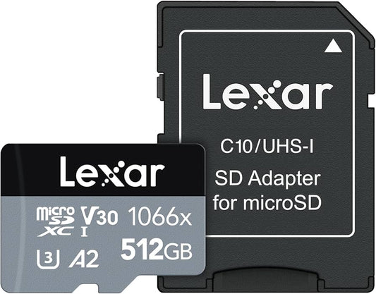 Carte MicroSDXC Lexar Professional 512 Go 1066x UHS-I avec adaptateur