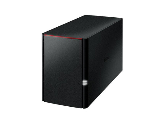 Buffalo's LinkStation SoHo LS220D0802B is a 2-bay desktop NAS enclosure designed for small office and home office use. It features 8TB of total storage using two SATA 3 Gb/s 3.5" hard drives, powered by a Marvell ARMADA 370 processor with 256MB DDR3 RAM for reliable everyday performance. With built-in RAID support and Gigabit Ethernet connectivity, it's a practical solution for data backup and centralized file sharing.