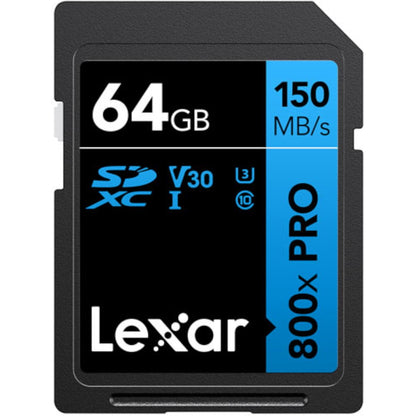 Carte mémoire SDXC Lexar 800x PRO 64 Go, classe 10, UHS-I, U3
