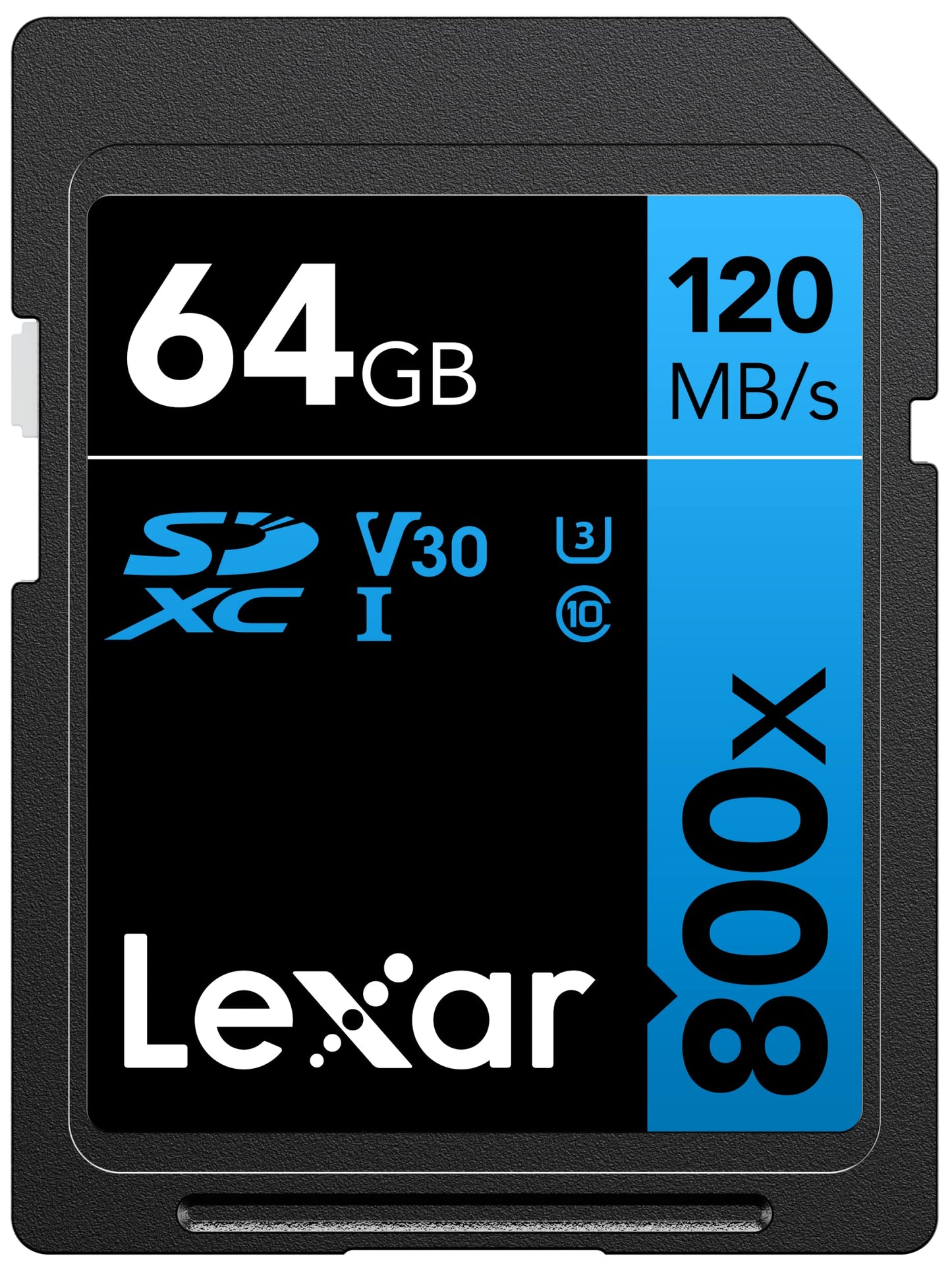 Carte mémoire SDXC Lexar 800x PRO 64 Go, classe 10, UHS-I, U3