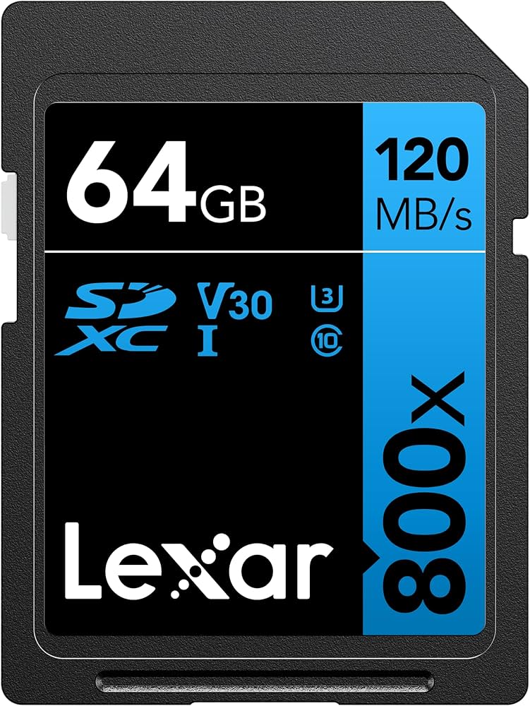Carte mémoire SDXC Lexar 800x PRO 64 Go, classe 10, UHS-I, U3