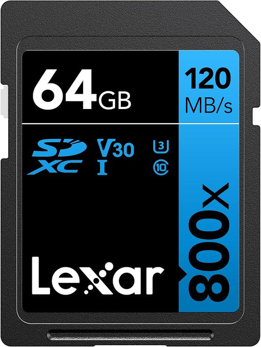 Carte mémoire SDXC Lexar 800x PRO 64 Go, classe 10, UHS-I, U3