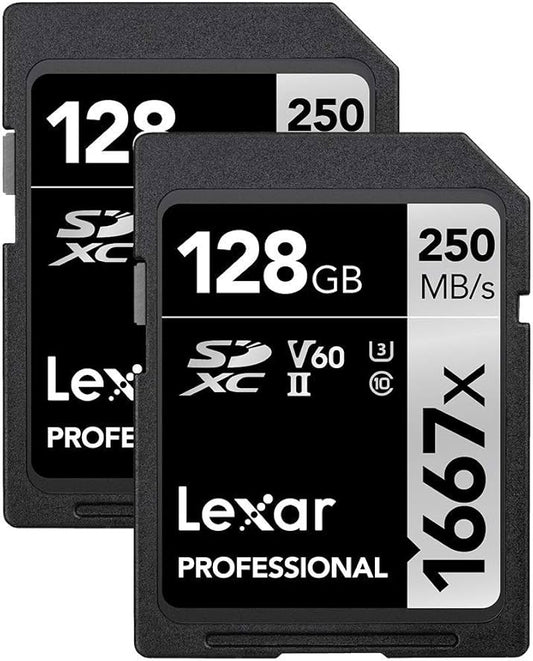 Lexar Professional 1667x 128GB SDXC UHS-II Memory Card 2-Pack