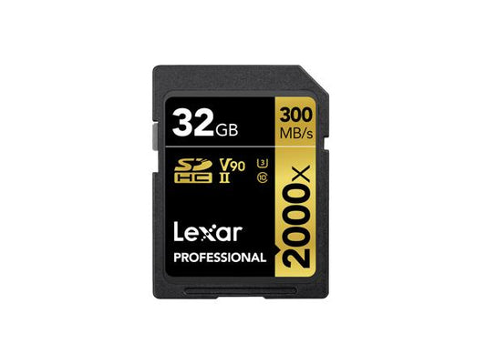 Lexar Professional SDXC Memory Card offers 32GB of high-speed storage with read speeds up to 300MB/s and write speeds up to 260MB/s. Designed to meet Class 10, UHS-II, and U3 performance standards, it's ideal for photography and videography professionals seeking fast, reliable data capture. This version does not include a card reader.