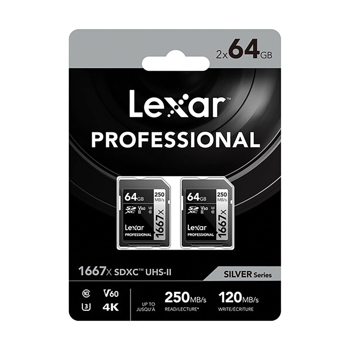 LEXAR PRO 1667x SDXC 64GB UHS-II U3 Memory Card 2-Pack
