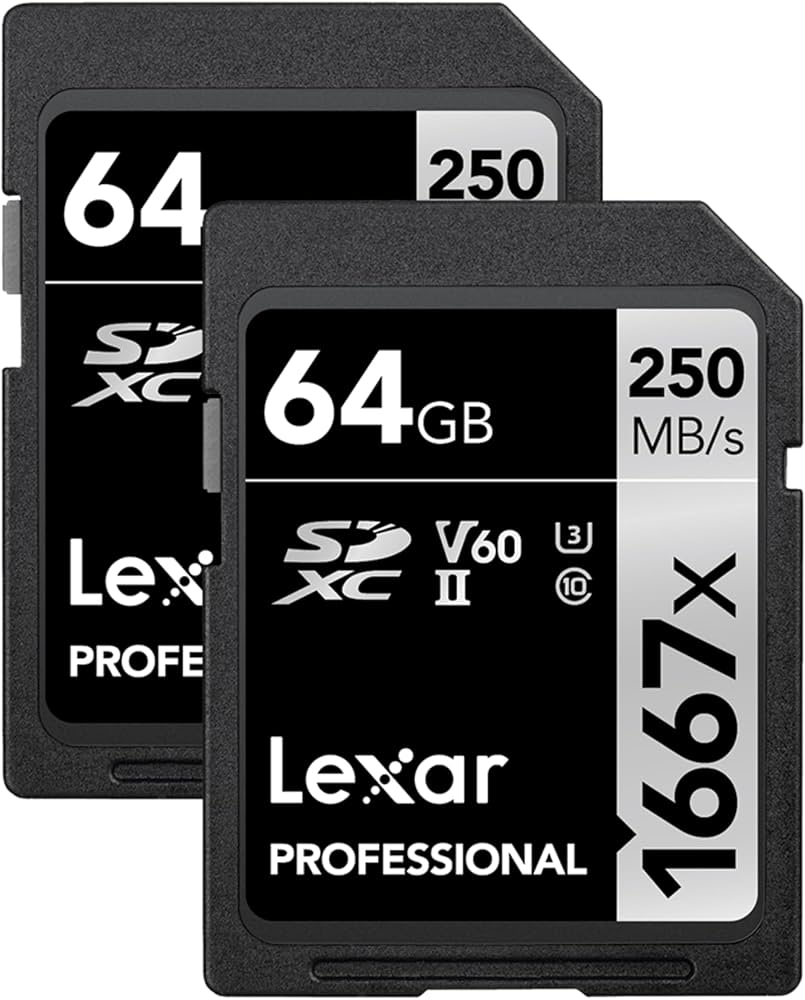 LEXAR PRO 1667x SDXC 64GB UHS-II U3 Memory Card 2-Pack