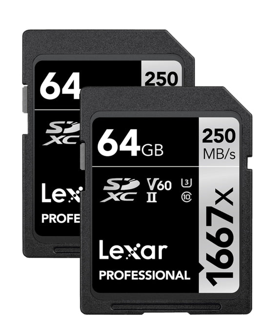 Lexar Professional SDXC 64GB UHS-II U3 V60 1667x Memory Card