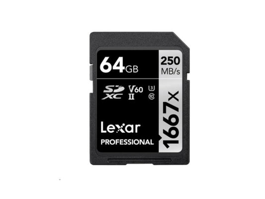 Lexar Professional 64GB SDXC Memory Card offers high-speed performance with UHS-II technology (U3, Class 10, V60), making it ideal for capturing high-quality images and 1080p to 4K video. Designed for professionals, it delivers 1667x speed for efficient file transfer and supports a wide range of DSLR and 4K video workflows.