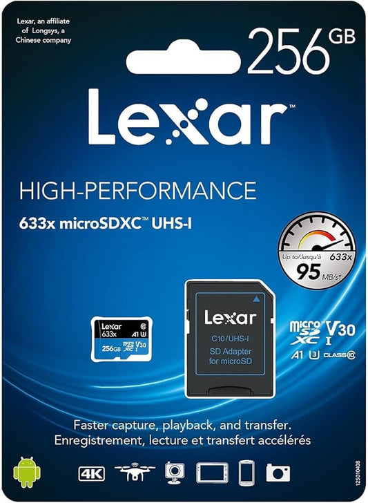 Lexar High Performance 633x microSDXC 256GB UHS-I Card