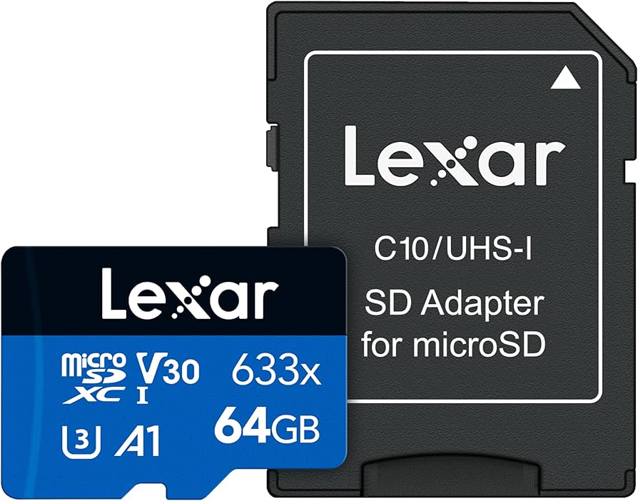 Carte MicroSDXC haute performance Lexar 64 Go 633x UHS-I avec adaptateur SD