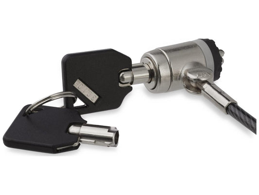 Secure your computer equipment with the StarTech 6ft Laptop Cable Lock, designed for K-Slot compatible devices. This keyed locking cable features a cut-resistant, vinyl-coated steel design and comes with two keys for user convenience. It's ideal for safeguarding laptops, desktops, docking stations, and monitors in offices, schools, and other public environments.