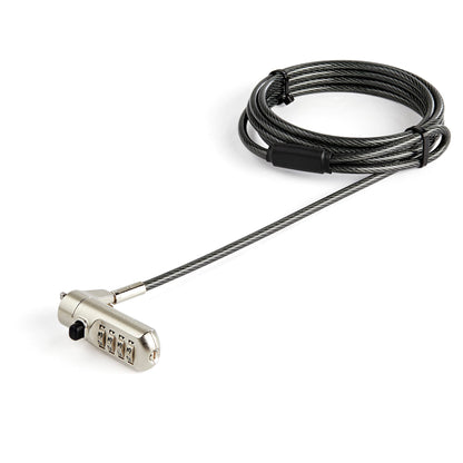 Câble antivol à combinaison StarTech Nano Slot pour ordinateur portable, câble en acier de 2 m