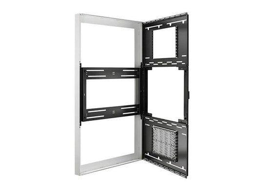 The CHIEF LW43UWP Wall Display Enclosure provides a robust solution for securely mounting 43-inch wide displays in portrait orientation. Designed for professional and government installations, it complies with TAA standards and is manufactured in the United States. Its durable structure and professional-grade design make it ideal for high-traffic, commercial environments.