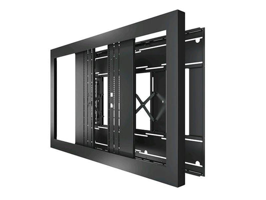 The Chief LW65UB is a 65-inch landscape on-wall kiosk designed to offer streamlined integration for commercial displays. Featuring a sleek black finish and TAA compliance, it is ideal for government or enterprise deployment in high-visibility environments. Built in the USA, this kiosk combines durability with discreet aesthetics for modern signage needs.