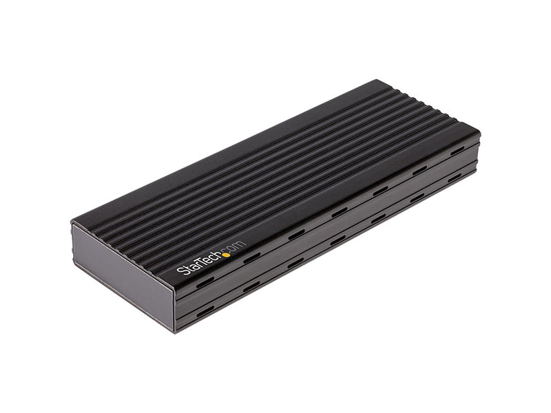Designed for rapid data transfer and portability, the StarTech USB-C to M.2 NVMe PCIe SSD Enclosure supports USB 3.1 Gen 2 (10Gbps) and PCIe 3.0 to deliver data speeds up to 1GB/s. Compatible with M-Key M.2 NVMe SSDs in sizes 2230 to 2280, this aluminum enclosure features a compact, ventilated form factor with USB Type-C connectivity—ideal for Mac OS users or any system with USB-C support.