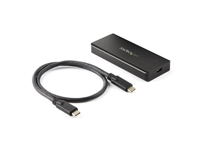 This rugged USB-C enclosure by StarTech provides a high-speed external storage solution for PCIe M.2 NVMe SSDs. With support for USB 3.1 Gen 2 and PCI Express 3.0, it delivers transfer rates up to 1GB/s. Designed with a solid aluminum IP67-rated housing, it's ideal for data protection in harsh environments.