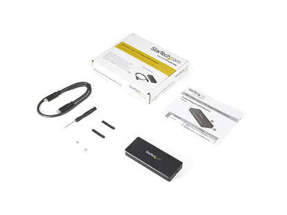 This rugged USB-C enclosure by StarTech provides a high-speed external storage solution for PCIe M.2 NVMe SSDs. With support for USB 3.1 Gen 2 and PCI Express 3.0, it delivers transfer rates up to 1GB/s. Designed with a solid aluminum IP67-rated housing, it's ideal for data protection in harsh environments.