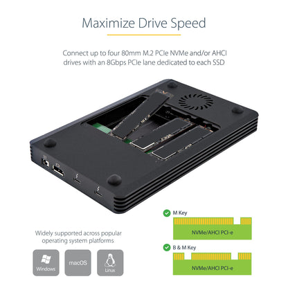 STARTECH 4 Bay Thunderbolt 3 NVMe Enclosure, M2E4BTB3