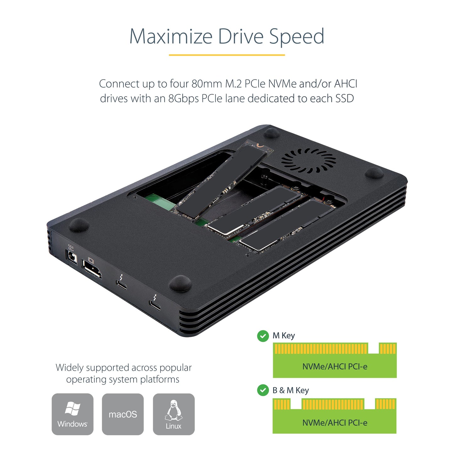 STARTECH 4 Bay Thunderbolt 3 NVMe Enclosure, M2E4BTB3