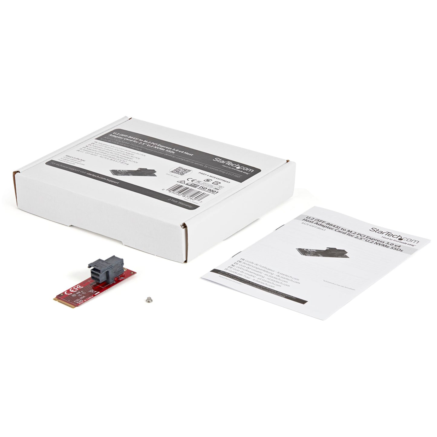 STARTECH M2E4SFF8643 U.2 to M.2 NVMe SSD Adapter, 2.5in Support